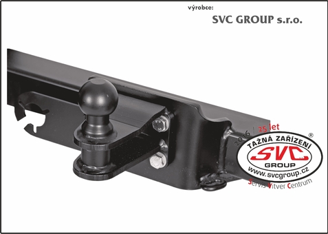Tažák přírubový SVC06
Kulový čep je připevněný čtyřmi šrouby M12 pro nejvyšší užitnou možnou hodnotu a zatížení jak podélné tak i svislé. Český výrobce 