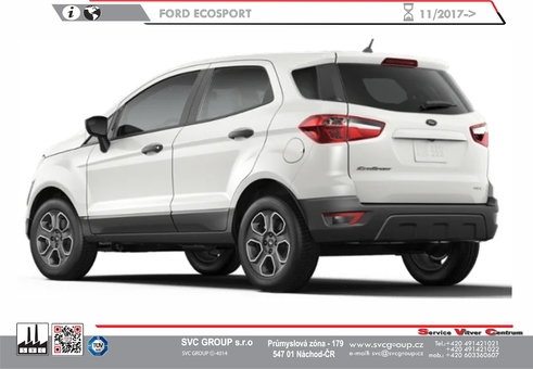 Tažné zařízení Ford Ecosport 2017
Maximální zatížení 75 kg
Maximální svislé zatížení bottom kg
Katalogové číslo 052-163