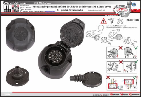 13 pinová auto zásuvka elektro přípojky expert pro tažné zařízení svc group ecs VW-107-D1