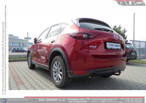 Tažné zařízení Mazda CX 5  2011-> a 2017 ->
Maximální zatížení 120 kg
Maximální svislé zatížení bottom kg
Katalogové číslo 001-495