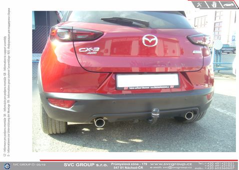 Tažné zařízení Mazda CX 30   2019
Maximální zatížení 100 kg
Maximální svislé zatížení bottom kg
Katalogové číslo 003-508