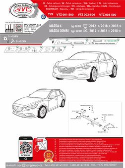 Tažné zařízení Mazda 6 2012
Maximální zatížení 100 kg
Maximální svislé zatížení bottom kg
Katalogové číslo 002-500