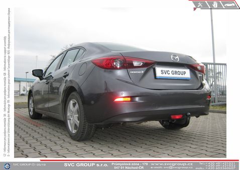 Tažné zařízení Mazda 3 sedan 2013
Maximální zatížení 110 kg
Maximální svislé zatížení bottom kg
Katalogové číslo 003-452