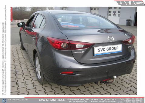 Tažné zařízení Mazda 3 Sedan 2013
Maximální zatížení 110 kg
Maximální svislé zatížení bottom kg
Katalogové číslo 002-452