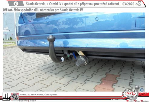 Tažné zařízení Škoda Octavia  IV s přípravou
Maximální zatížení 115 kg
Maximální svislé zatížení middle_bottom_prep kg
Katalogové číslo 6.003-350