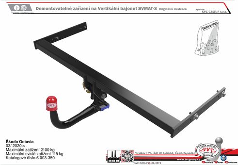 Tažné zařízení Škoda Octavia  IV s přípravou
Maximální zatížení 115 kg
Maximální svislé zatížení middle_bottom_prep kg
Katalogové číslo 6.003-350