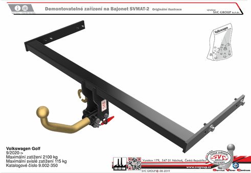 Tažné zařízení VW GOLF Variant VIII 2020
Maximální zatížení 115 kg
Maximální svislé zatížení middle_bottom_prep kg
Katalogové číslo 9.002-350