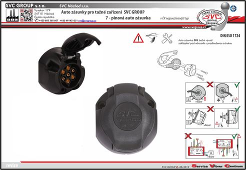 7 pólová originální auto zásuvka 
pro tažné zařízení SVC Group - ECS MT-166-FL