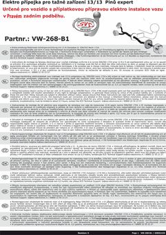 7 pólová elektro přípojka pro tažné zařízení originální ECS  VW-268-B1