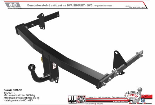Tažné zařízení Suzuki Swace 2020+
Maximální zatížení 95 kg
Maximální svislé zatížení bottom kg
Katalogové číslo 001-493