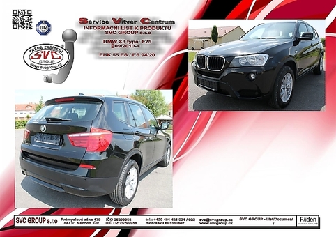 Tažné zařízení BMW X3   2013 - 2017- >
Maximální zatížení 115 kg
Maximální svislé zatížení bottom kg
Katalogové číslo 001-504