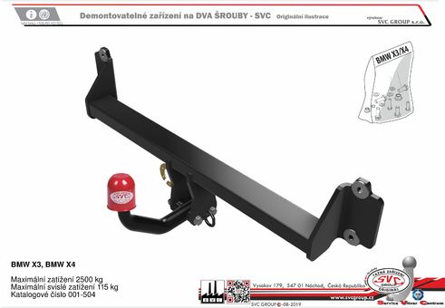 Tažné zařízení BMW X3   2013 - 2017- >
Maximální zatížení 115 kg
Maximální svislé zatížení bottom kg
Katalogové číslo 001-504