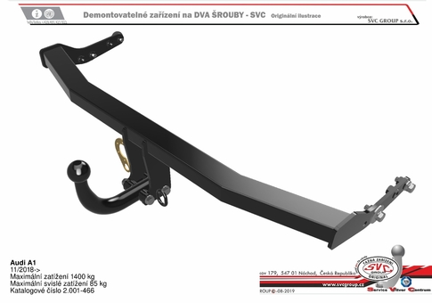 Tažné zařízení A1 Citycarver + Sportback
Maximální zatížení 85 kg
Maximální svislé zatížení middle_bottom_prep kg
Katalogové číslo 2.001-466