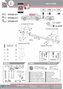 Tažné zařízení Fiat Scudo
Maximální zatížení 120 kg
Maximální svislé zatížení bottom kg
Katalogové číslo 003-417