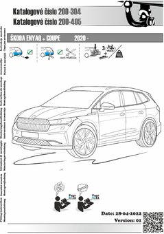 Tažné zařízení Škoda Enyaq - čep pro nosiče kol  značka Oris
Maximální zatížení 75 kg
Maximální svislé zatížení not_visible kg
Katalogové číslo 200-405