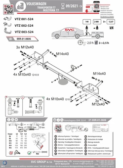 Tažné zařízení VW Transporter T7
Maximální zatížení 100 kg
Maximální svislé zatížení bottom kg
Katalogové číslo 003-524