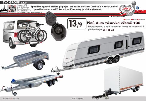 13 pinová elektro přípojka pro tažné zařízení svc FR-112-H1