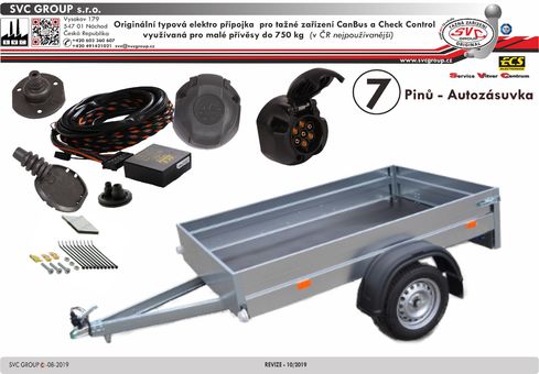 7 pólová elektro přípojka pro tažné zařízení originální  MG-009-BX