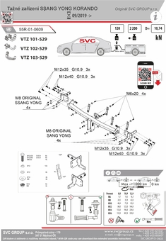 Tažné zařízení SSang Youg Korando
Maximální zatížení 120 kg
Maximální svislé zatížení bottom kg
Katalogové číslo 103-529