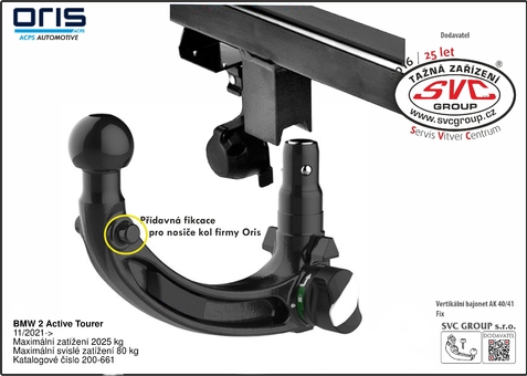 BMW 2 Active Tourer
11/2021->
Maximální zatížení 2025 kg
Maximální svislé zatížení 80 kg
Katalogové číslo 200-661
