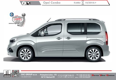 Tažné zařízení Opel Combo L1 2018 -
Maximální zatížení 95 kg
Maximální svislé zatížení bottom kg
Katalogové číslo 002-229