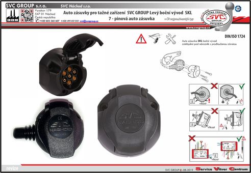 7 pinová auto zásuvka pro univerzální elektroinstalaci SKL