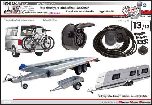 Univerzální elektro přípojka pro tažné zařízení  13 pinů