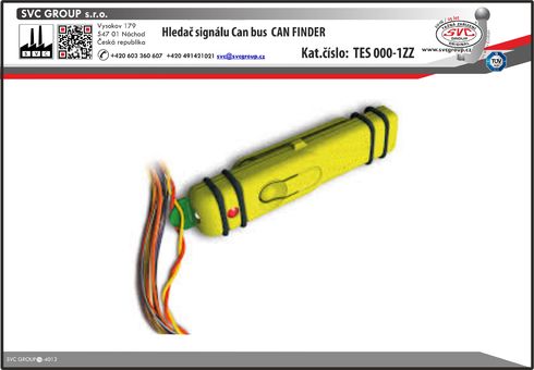 CANfinder je užitečný vám umožňuje najít a testovat elektrické signály a vodiče pez poškození izolace vodiče. 
Naleznete s ní jak pulzní napájení a aktivní Can vysoké frekvence, tak nízké a to vše v jednom