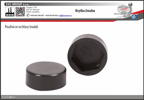 Plastová krytka na matičky o průměru 19 mm.
Použitý kvalitní venkovní plast 
Výrobce tažného zařízení SVC GROUP