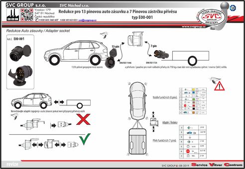 adaptéru pro přechod z 13/8 pinové auto zásuvky na 7 pinovou auto zásuvku
Dodavatel SVC GROUP