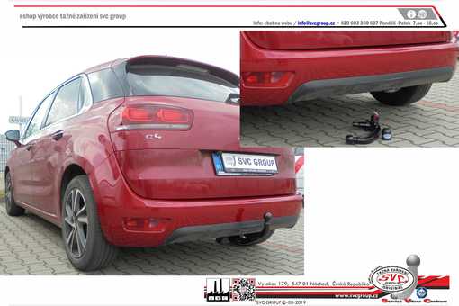 Tažné zařízení Citroën C4 Picasso a Grand Picasso
Maximální zatížení 75 kg
Maximální svislé zatížení bottom kg
Katalogové číslo 051-813