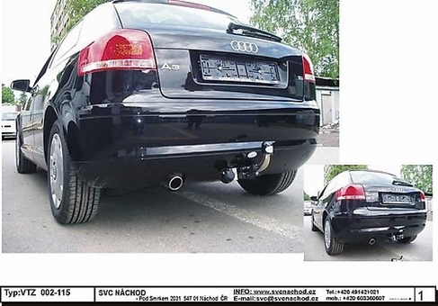 Tažné zařízení Audi A3 vč. S3 2003 - 2012
Maximální zatížení 75 kg
Maximální svislé zatížení bottom kg
Katalogové číslo 002-115