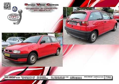 Tažné zařízení Seat Ibiza 1993 - 1996
Maximální zatížení 50 kg
Maximální svislé zatížení bottom kg
Katalogové číslo 012-002 S