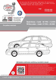 Tažné zařízení Škoda Octavia a Combi 4x4 1996 - 2010
Maximální zatížení 95 kg
Maximální svislé zatížení bottom kg
Katalogové číslo 001-026