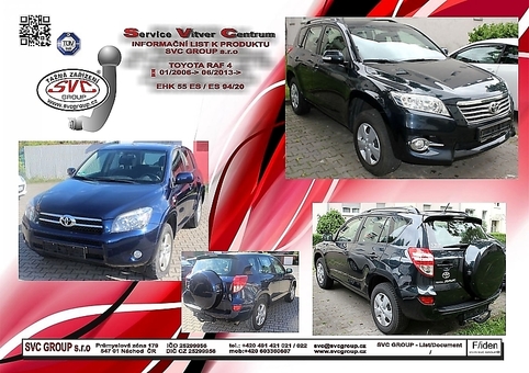 Tažné zařízení Toyota RAV-4  2006-2013
Maximální zatížení 90 kg
Maximální svislé zatížení bottom kg
Katalogové číslo 002-206