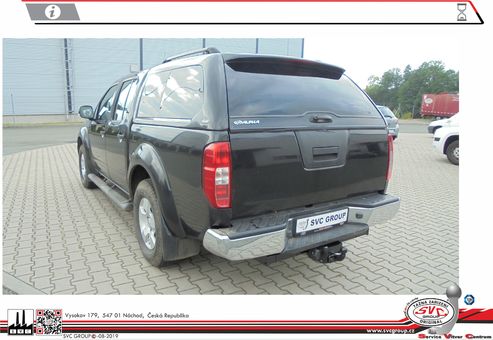 Tažné zařízení Nissan Navara
Maximální zatížení 140 kg
Maximální svislé zatížení bottom kg
Katalogové číslo 040-742