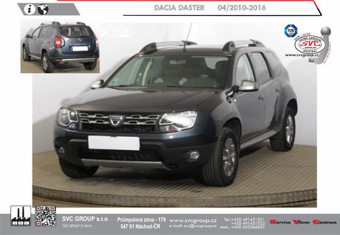 Tažné zařízení Dacia Duster
Maximální zatížení 75 kg
Maximální svislé zatížení bottom kg
Katalogové číslo 001-275