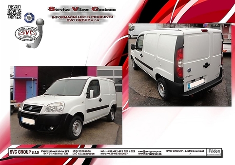 Tažné zařízení Fiat Doblo + Cargo
Maximální zatížení 60 kg
Maximální svislé zatížení bottom kg
Katalogové číslo 012-075A