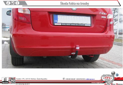 Tažné zařízení Škoda Fabia 1999 - 2014
Maximální zatížení 85 kg
Maximální svislé zatížení bottom kg
Katalogové číslo 701-004