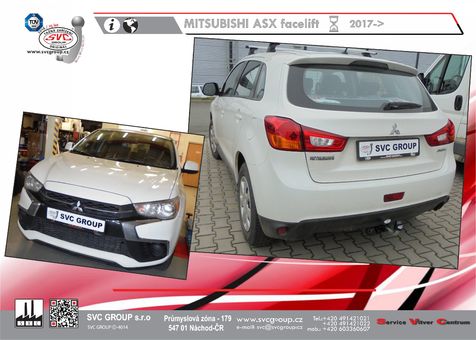 Tažné zařízení Mitsubishi ASX
Maximální zatížení 120 kg
Maximální svislé zatížení bottom kg
Katalogové číslo 001-299