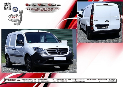 Tažné zařízení Mercedes Citan 2012 -
Maximální zatížení 75 kg
Maximální svislé zatížení bottom kg
Katalogové číslo 001-228