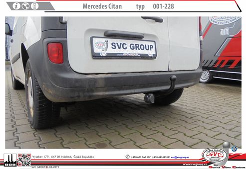 Tažné zařízení Mercedes Citan 2012 -
Maximální zatížení 75 kg
Maximální svislé zatížení bottom kg
Katalogové číslo 001-228