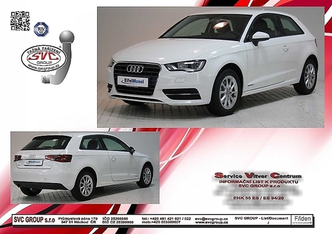 Tažné zařízení Audi A3  2012-2016
Maximální zatížení 85 kg
Maximální svislé zatížení bottom kg
Katalogové číslo 001-348