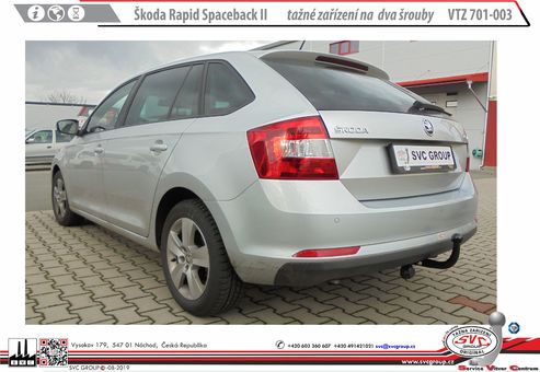 Tažné zařízení Škoda Rapid Spaceback 2013 -
Maximální zatížení 75 kg
Maximální svislé zatížení bottom kg
Katalogové číslo 701-003