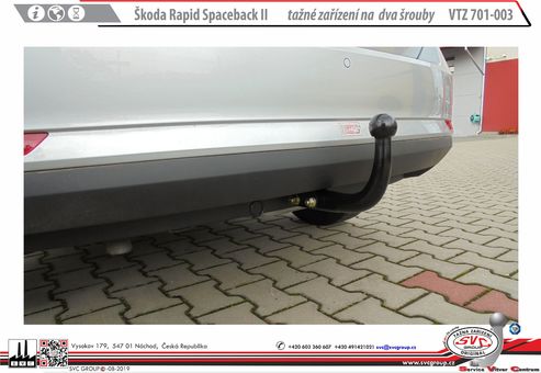 Tažné zařízení Škoda Rapid Spaceback 2013 -
Maximální zatížení 75 kg
Maximální svislé zatížení bottom kg
Katalogové číslo 701-003