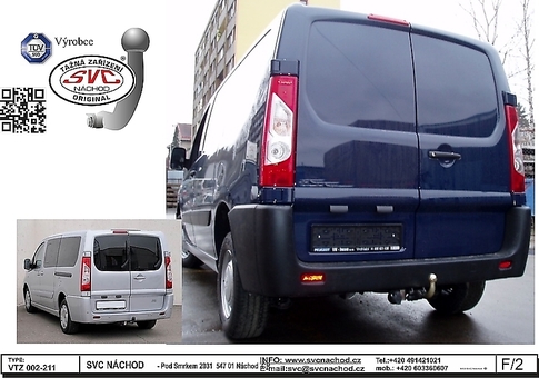 Tažné zařízení Toyota PROACE 2007->2016
Maximální zatížení 75 kg
Maximální svislé zatížení bottom kg
Katalogové číslo 002-211