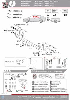 Tažné zařízení Mercedes Vito
Maximální zatížení 150 kg
Maximální svislé zatížení bottom kg
Katalogové číslo 002-385