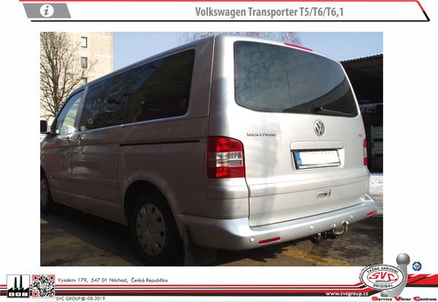 Tažné zařízení VW Transporter T5 T6 T6.1
Maximální zatížení 150 kg
Maximální svislé zatížení bottom kg
Katalogové číslo 002-072