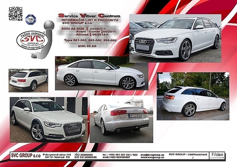 Tažné zařízení Audi A6 Allroad 2012-
Maximální zatížení 150 kg
Maximální svislé zatížení bottom kg
Katalogové číslo 003-362