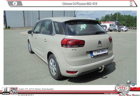 Tažné zařízení Citroen C4 Picasso
Maximální zatížení 100 kg
Maximální svislé zatížení bottom kg
Katalogové číslo 002-419